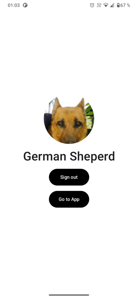 Registered User screen